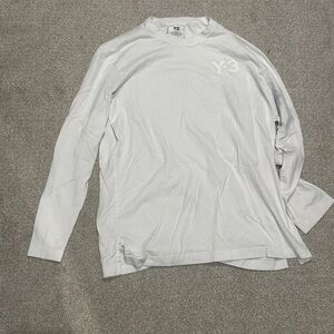 Y-3 Men’s Long Sleeve Logo Tee in White